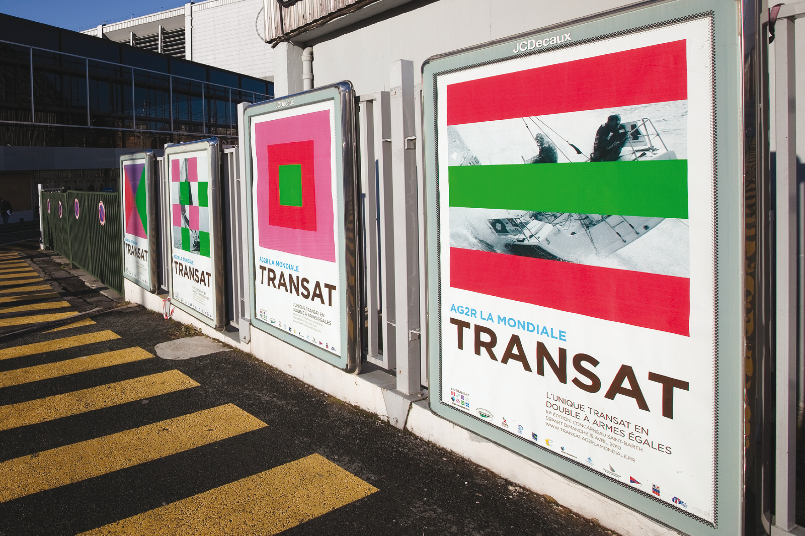 studio dumbar design visual brand identity AG2R LA MONDIALE French insurance company outdoor poster design for Transat