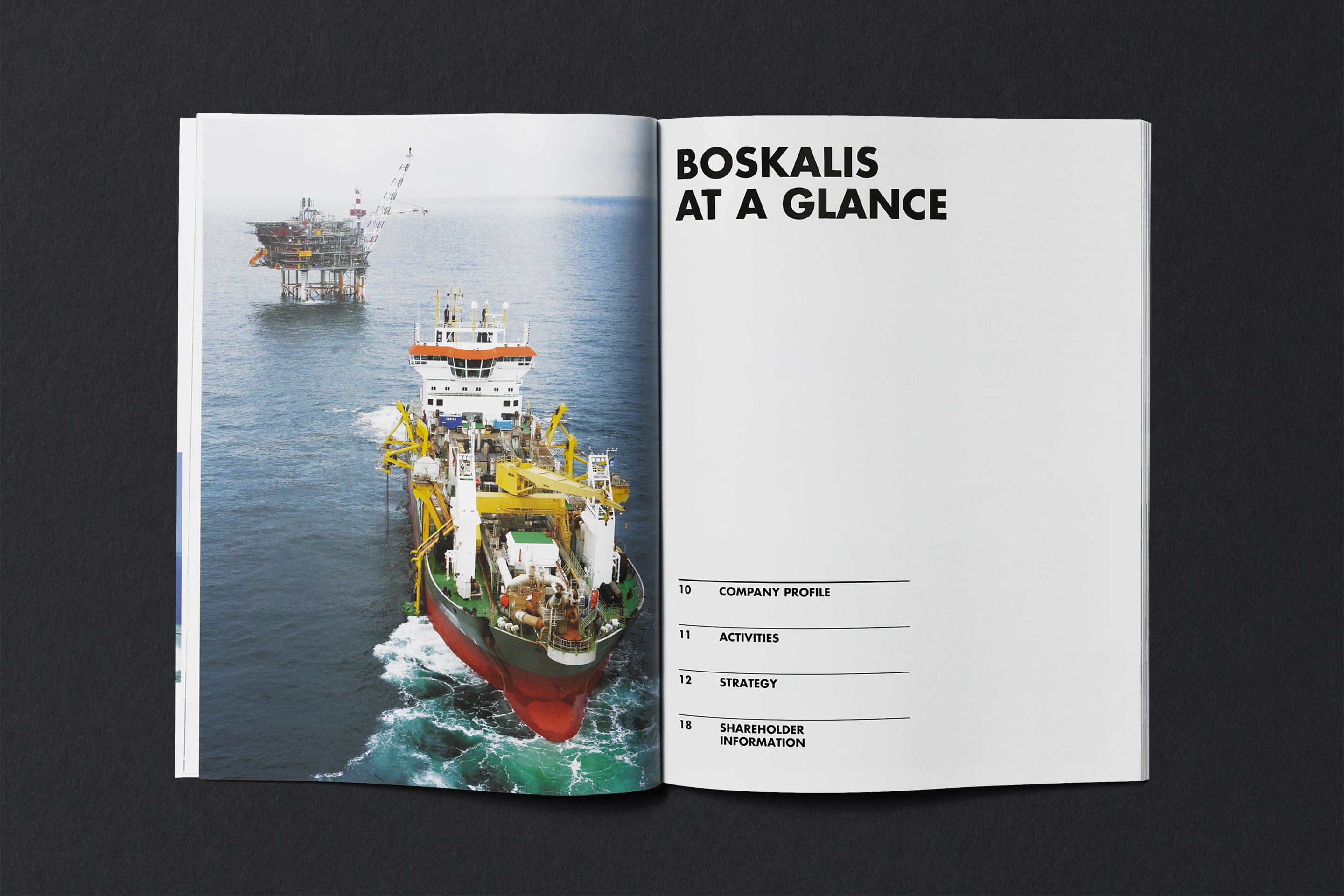 studio dumbar design visual brand identity for Boskalis the leading dredging and marine experts Annual Report print design
