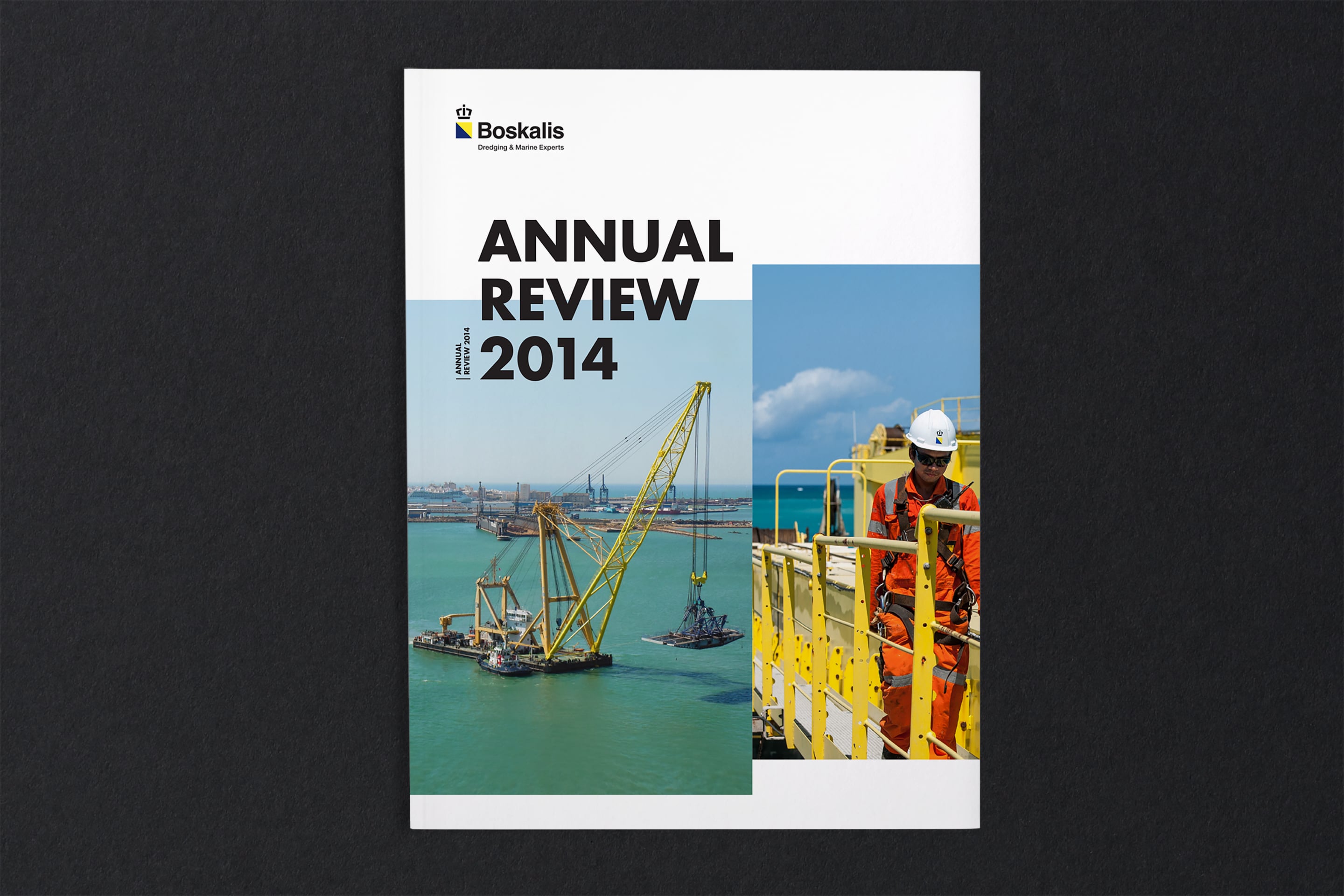 studio dumbar design visual brand identity for Boskalis the leading dredging and marine experts Annual Review print design