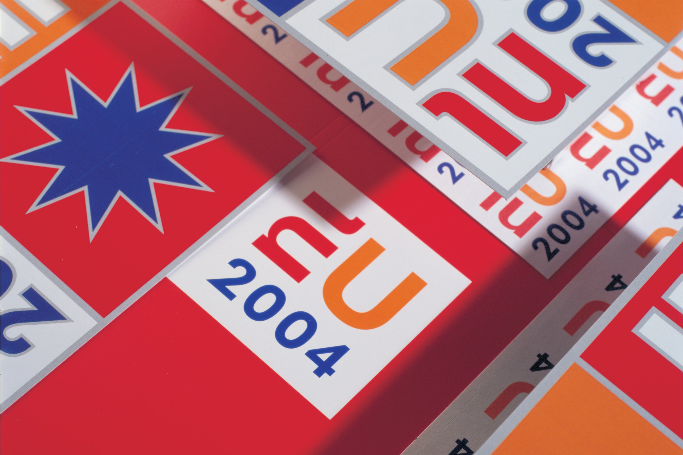 studio dumbar design visual brand identity for EUNL the European logo and event style for the Dutch Presidency of the European Union detail 2004