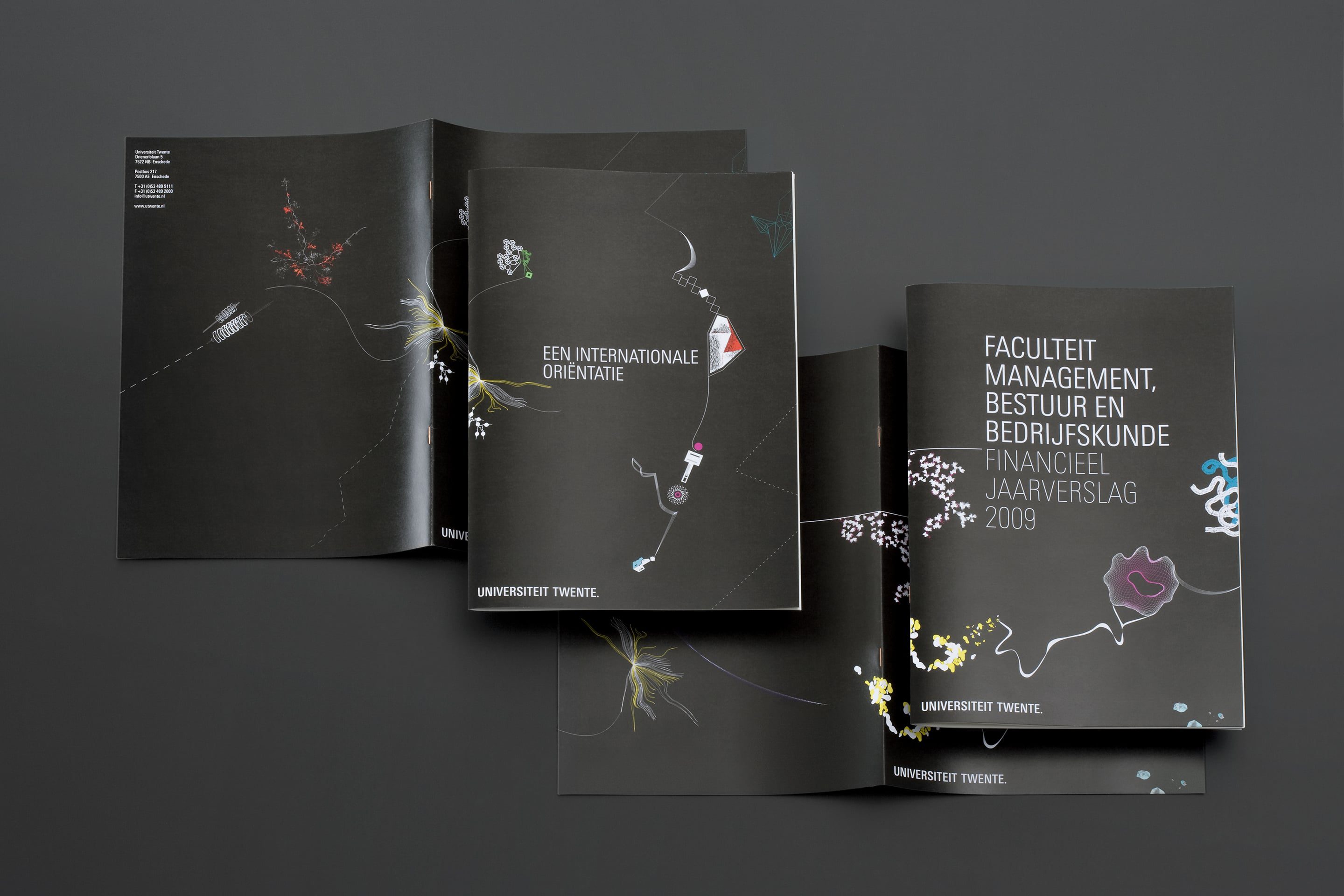 studio dumbar design visual brand identity for University of Twente Corporate brochure design with universe