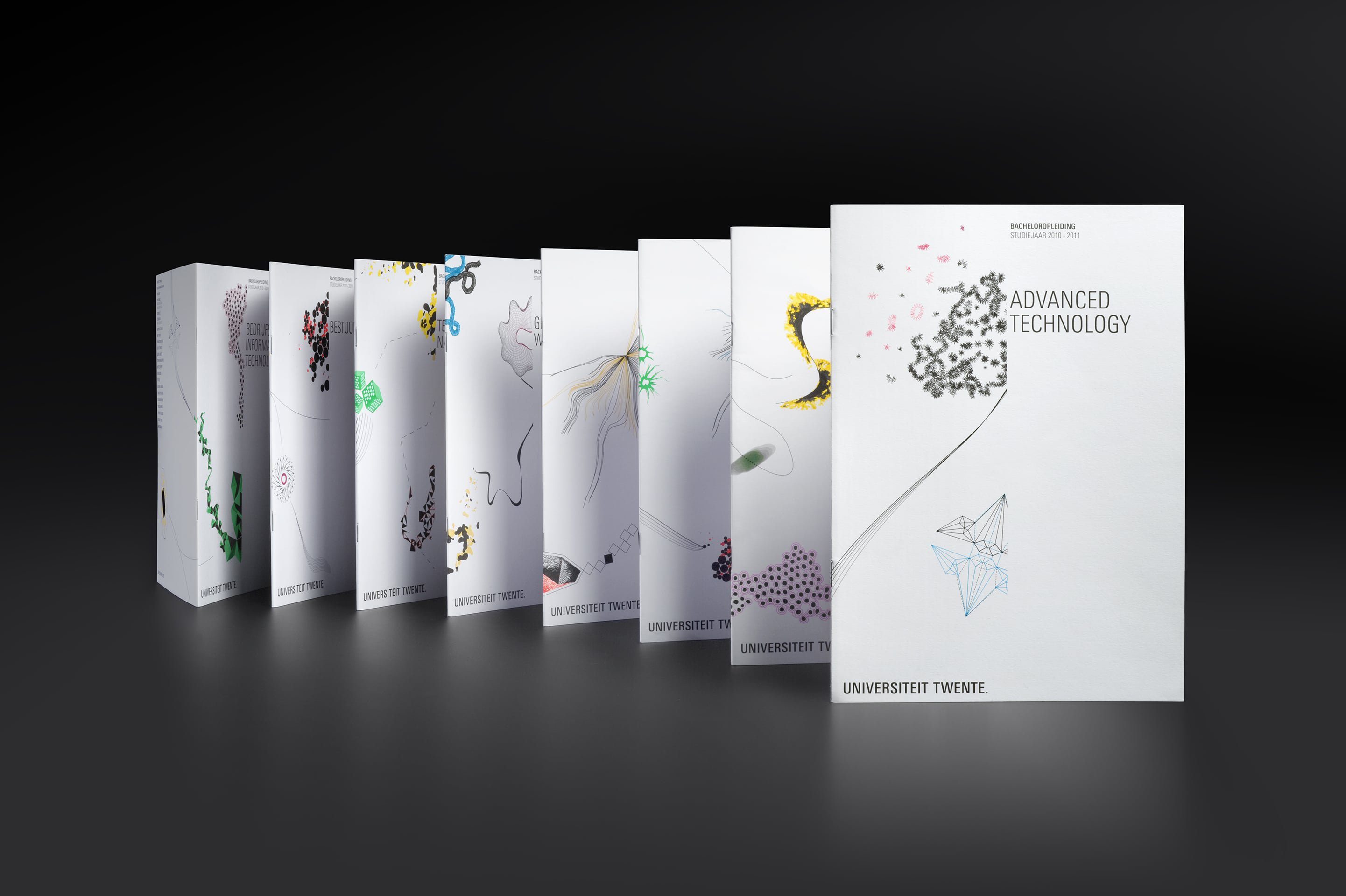 studio dumbar design visual brand identity for University of Twente Batchelor brochure design with Universe