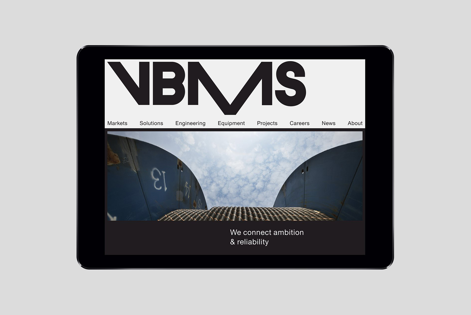 studio dumbar design visual brand identity for VBMS expert in offshore installations wensite design